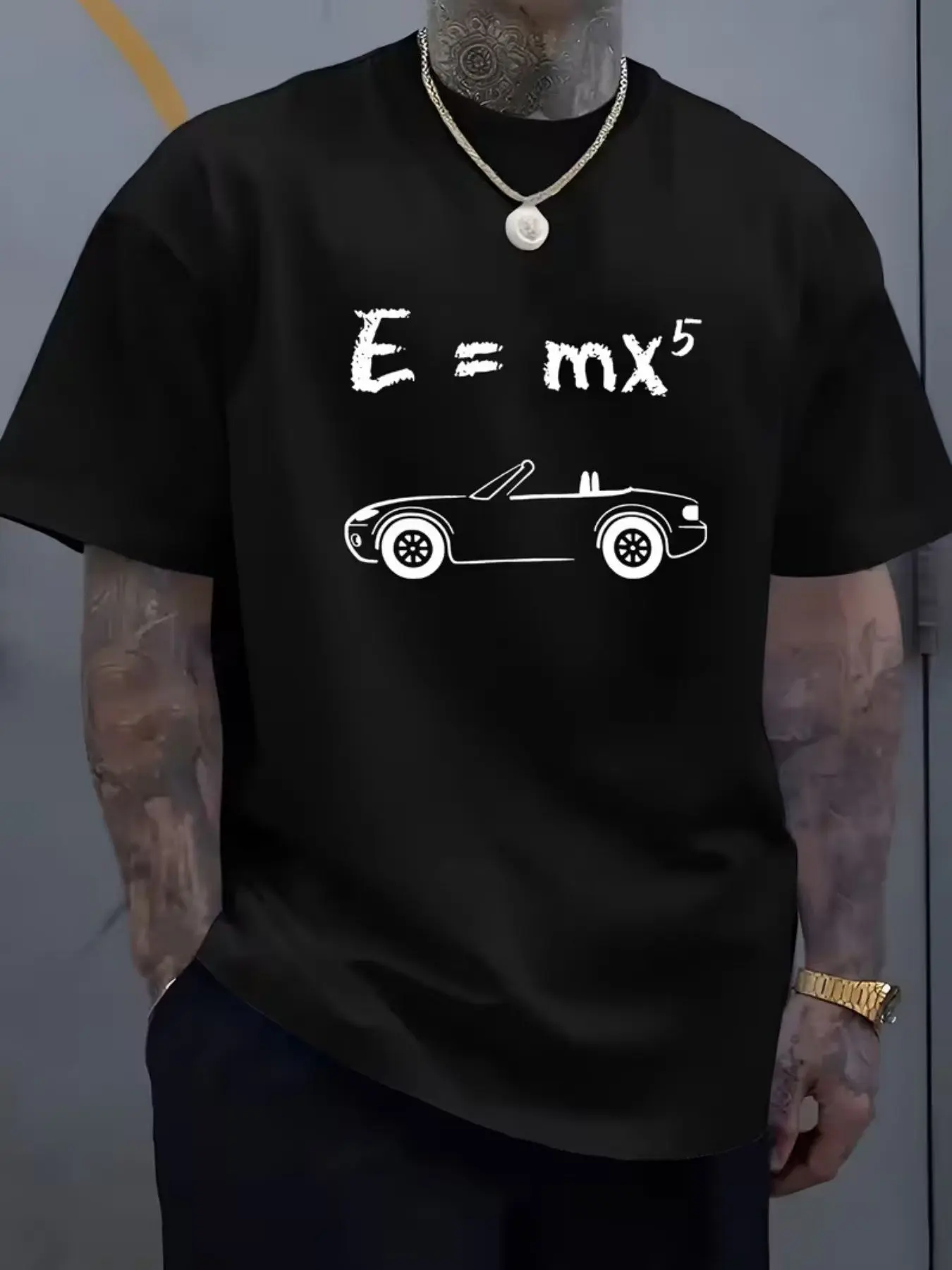 Jdm Modified Car Fun Formula Short Sleeve Mx-5 Enthusiast Tee, Casual Fitted Crop Top, Washed Plain Surface, No Collar or Buttons