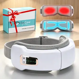 Heating Eye Mask with Bluetooth-compatible Music, Adjustable Temperature, Multi-Mode Vibration, Foldable Travel Eye Massager, Ideal Gift for Office Workers