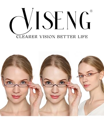 2 pairs Slim Mini Metal Reading Glasses Compact Lightweight Portable Readers with Glasses Case for Reading Case +1.0 (Black)