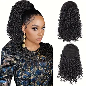 Multi-Color Drawstring Ponytail Black/Brown/Red/Blue Hair Options