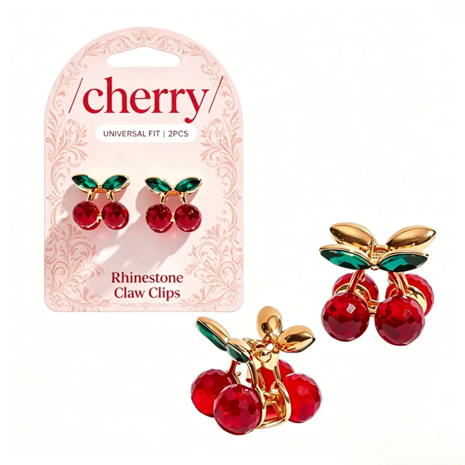 Sweet Cherry Mini Claw Clips 2pc Set | Perfect for Everyday Hairstyles