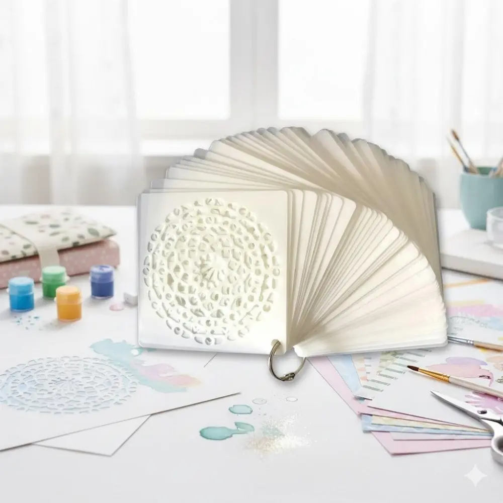 Laser Cut Reusable Mandala Stencil Kit, High Precision DIY Art Tools for Multi-Surface Painting on Wall, Wood, Tile & Fabric. Waterproof Rustproof Decorative Templates for Stress Relief Journaling and Home Decor.