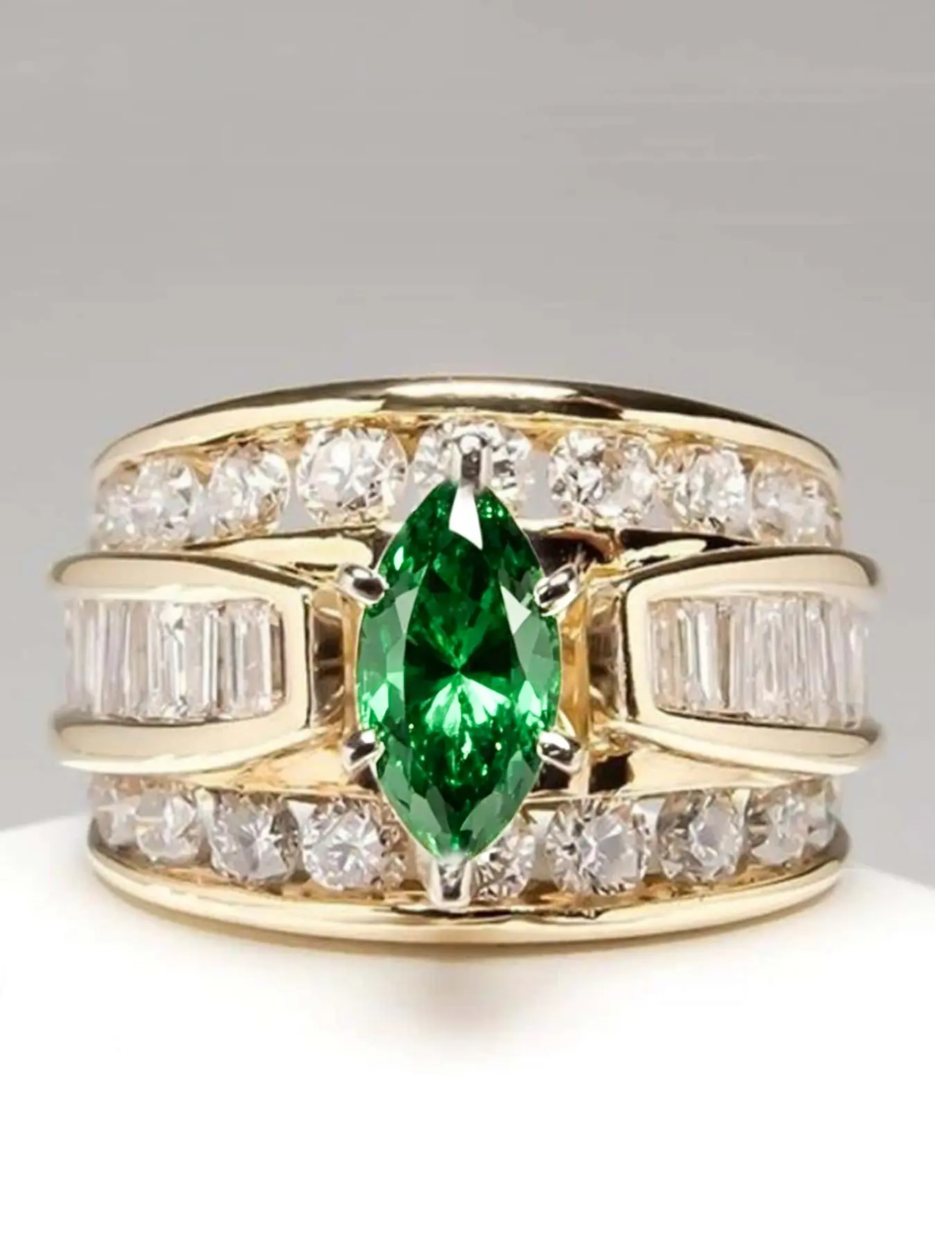 Fashion Artificial Crystal Decorated Ring Jewelry Rings, Wedding Engagement Party Accessories for Women, Trendy Accessories for Party and Daily Life