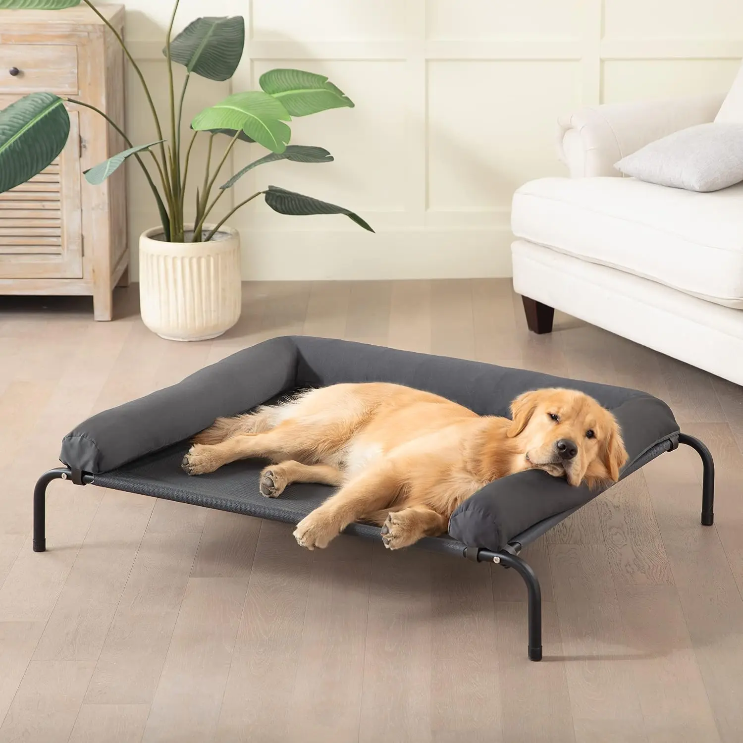 Cooling Elevated  Bed for Large Dogs,Outdoor Raised  Bed | Dogs  Portable Indoor, Raised with Breathable Mesh,  Proof  Hammock Cots, Removable and  Bolsters