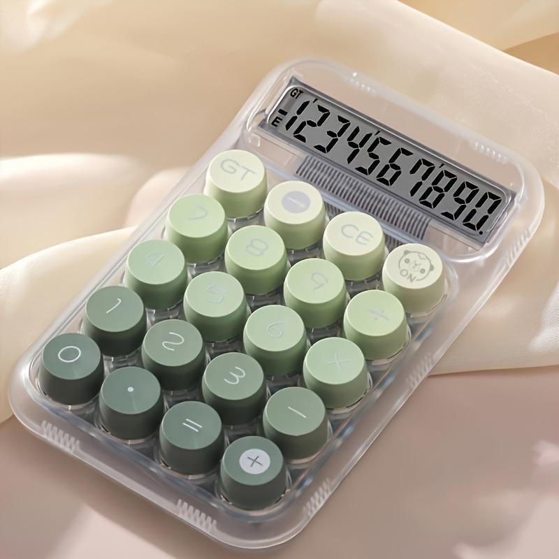 Circular Mechanical Desktop Calculator, Calculator with Display, 1 Count Battery Powered Calculator without Battery, Accounting Supplies for School Student Office