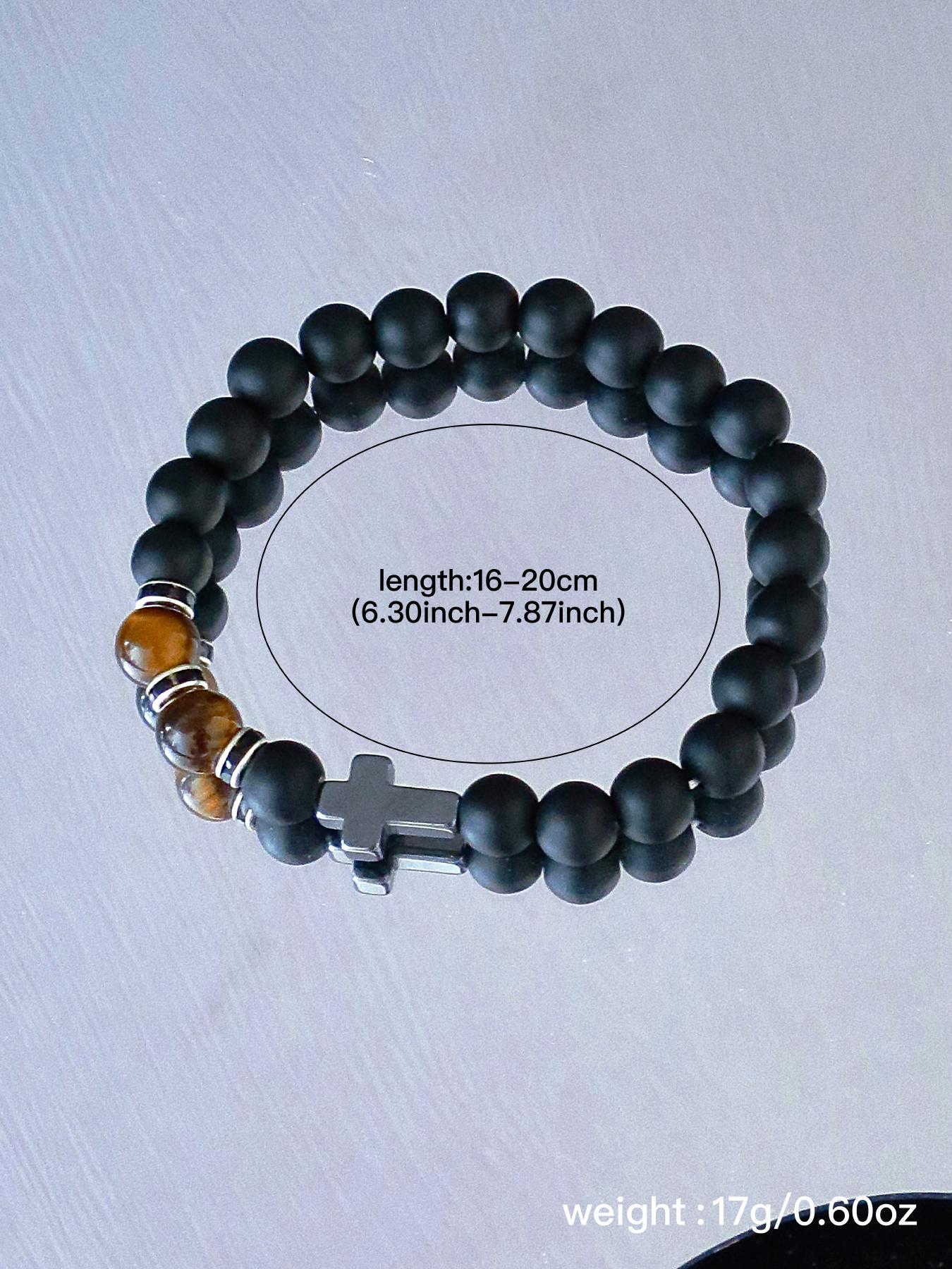 Cross Beaded Bracelet, Stackable Bracelets, Fashionable Beaded Bracelet for Men & Women, Trendy All-match & Exquisite Jewelry for Birthday Gift