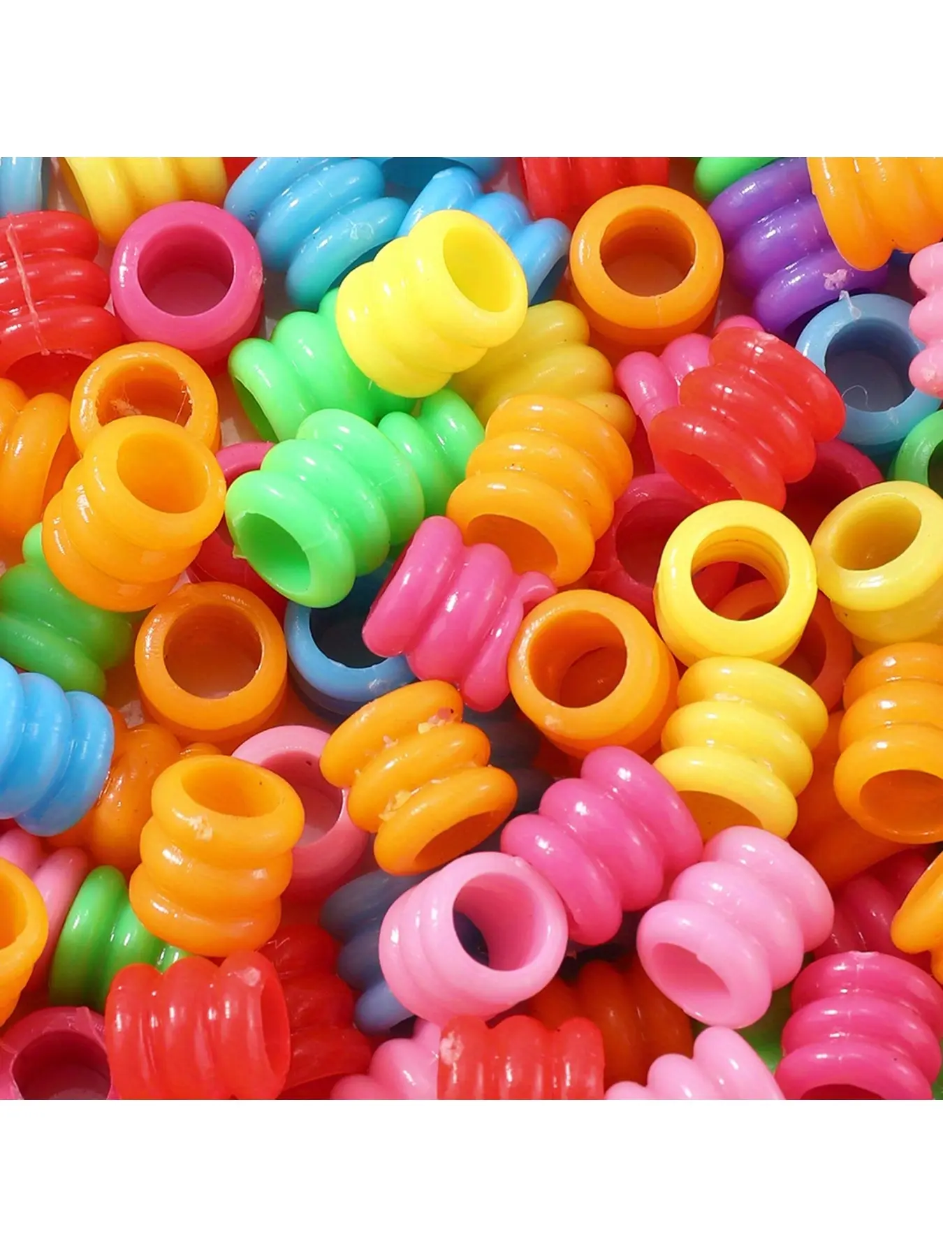 600pcs NEOVIVI 7mm Acrylic Tube Spacer Beads with 4mm Large Hole, Colorful Cylinder Beads for DIY Bracelets, Earrings, Necklaces, Hair Accessories & Jewelry Making Beaded Set