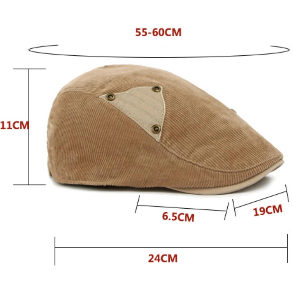 HT4977 Berets Autumn Winter Caps for Men Women Artist Painter Corduroy Beret Hat Male Female Ivy Flat Cap Adjustable Beret Caps