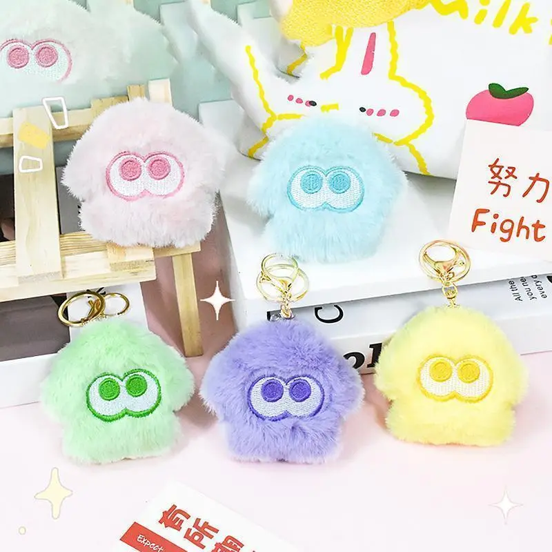 Splatoon Inkling Plush Keychain Anime Orange Red Inkling Kawaii Animal Backpack Pendant Soft Stuffed Cartoon Toy Doll Kid Gift