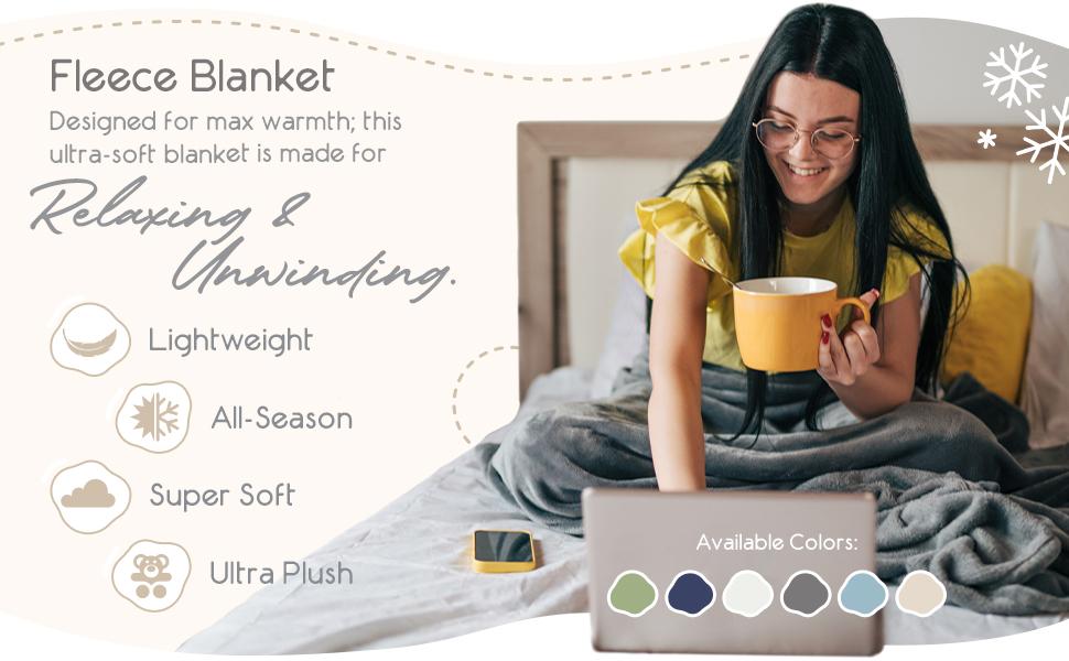 Twin Size Microfleece Blanket - Fleece Bed Blanket - All-Season -Supersoft Lightweight Throw Blanket - Plush Throw Blanket for Bed Couch or Sofa - Travel Blanket - Pet-Friendly - Navy