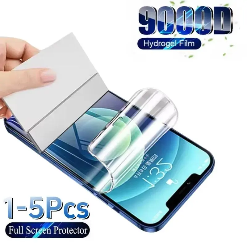 1-5Pcs Full Cover Hydrogel Screen Protector for iPhone (11, XR, XS Max, 12-14, 15 Plus, 15-16 Pro Max) – Mobile Phone Accessories for Smartphone, Cellphone, Handheld Devices