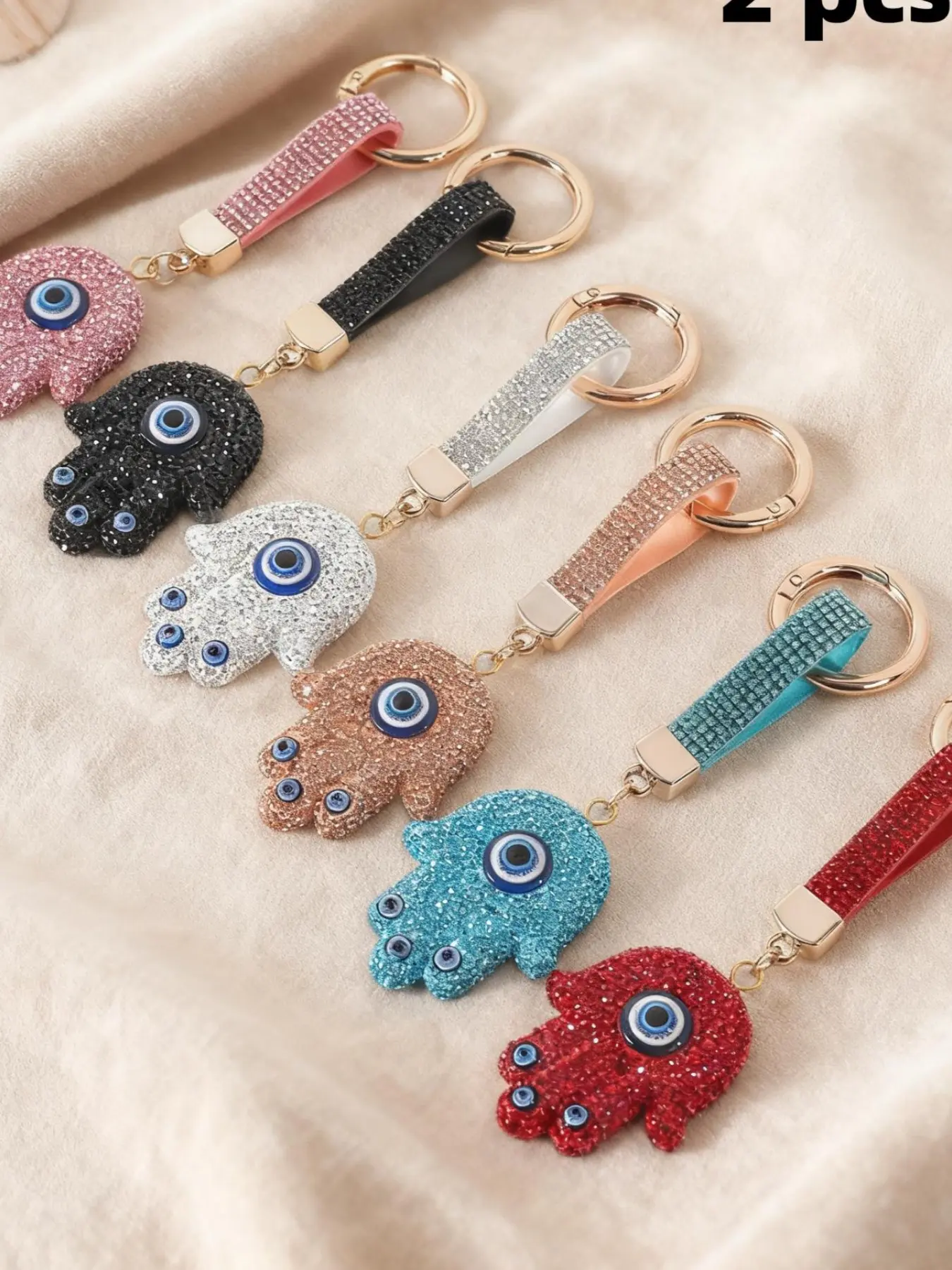 Demon Eye Hand Keychain, New Year Funny Gift, Rhinestone Clay Keychain, Cool Keychains, Bag Pendant, Car Key Chain, Phone Strap, Perfect Holiday Surprise, Valentine's Day, lovers