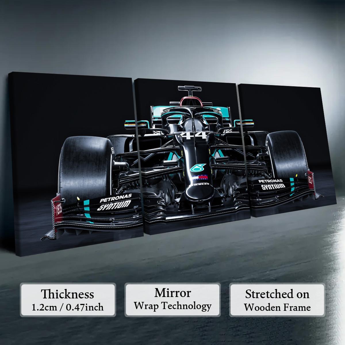 Formula Car Pattern Canvas Painting with Wooden Frame, 3 Counts/set Modern Art Wall Decor, Wall Art for Home Living Room Bedroom Office, Decoration, Print, Artistic