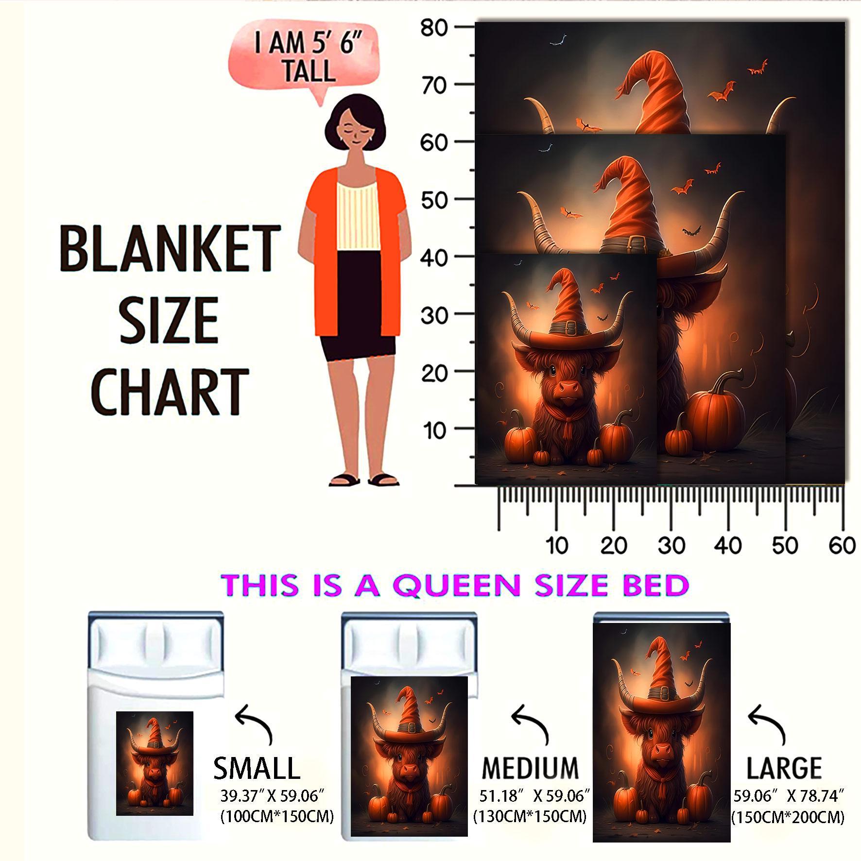 Cartoon Cow & Pumpkin Pattern Flannel Blanket, 1 Count Soft Throw Blanket, Bedroom Accessories, Warm Napping Blanket for Home Office Travel Camping, Christmas Decor, Christmas Accessories, Christmas Gifts, Christmas Decorations, Halloween