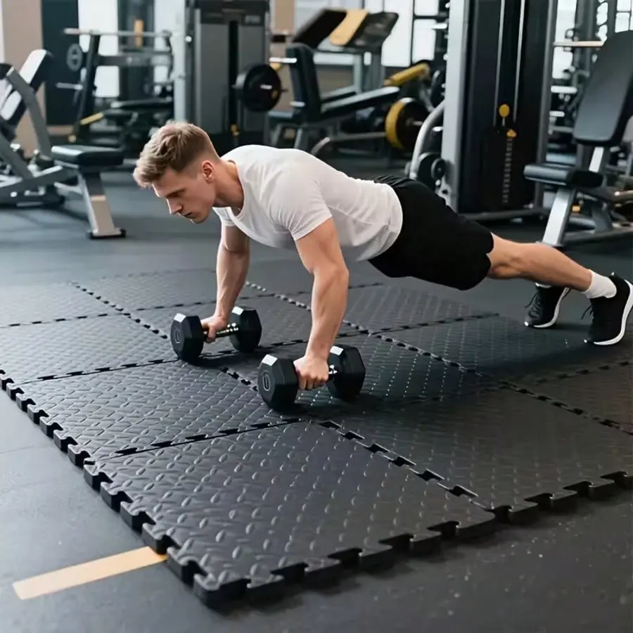5-Piece Interlocking Fitness Mat Set, Non-Slip Thick Foam Tiles, Ideal for Home Gym, Garage, Studio, Pet Area, Sports Flooring