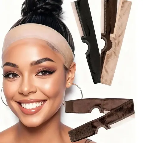 Wig Grip Band, Adjustable Wig Gripper with Ear-cutouts, Adjustable Non-slip Off Band with Velcro, Comfortable Breathable Wig Grip Band
