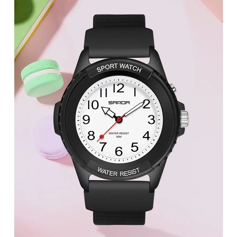 Unisex Kids Outdoor Sports Quartz Watch - 50m Water Resistance, Flexible TPU Strap, 44mm ABS Plastic Case, Luminescent Dial with Pointer Display, Acrylic Lens