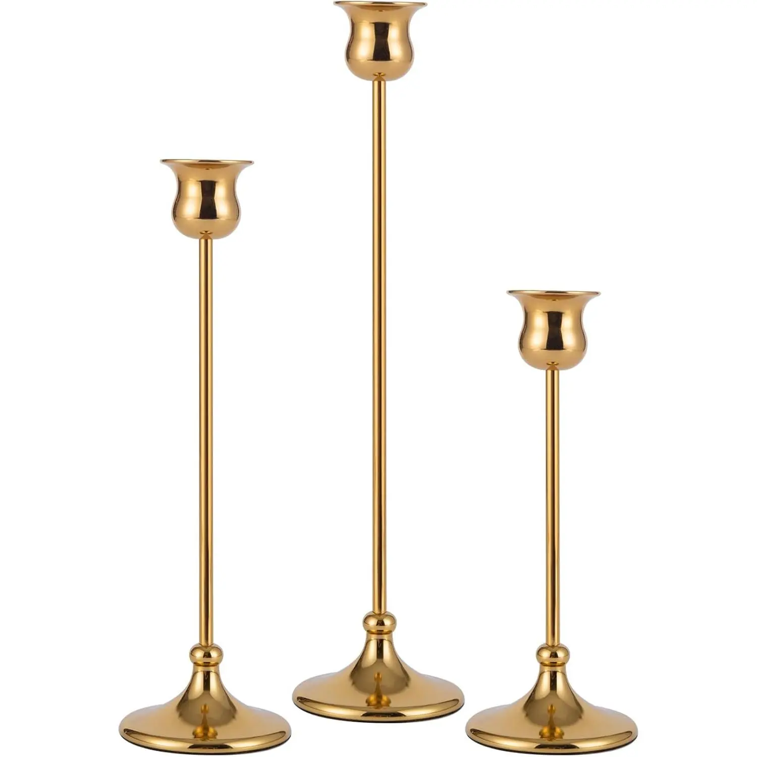 Taper Candle Holder Tall  Metal Candlestick Holders Candle Stick Candelabra for Halloween Thanksgiving Christmas Holiday Wedding (, 1 Set (3 pcs))
