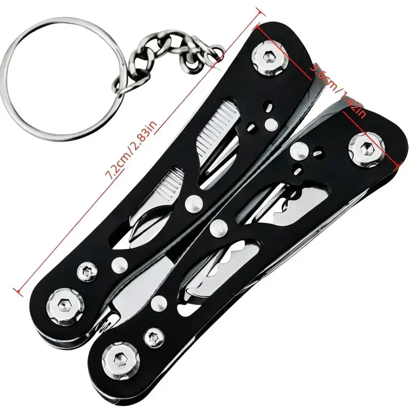 Stainless Steel Multi-Function Folding Pliers, 12-In-1 Mini Tool Set, Outdoor Gear, Durable & Compact Design, Essential Camping Kit
