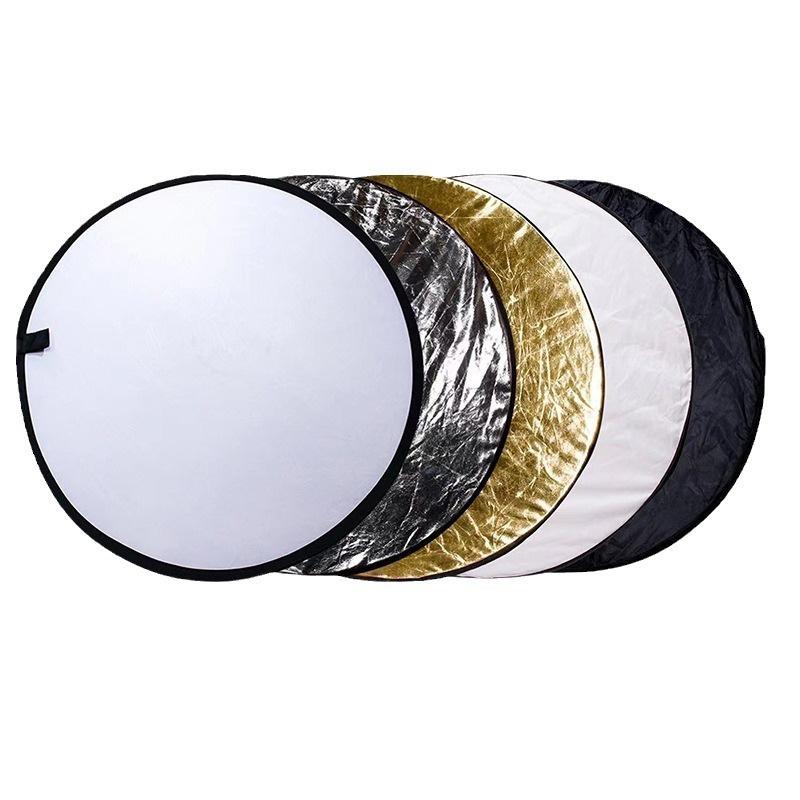 Photography Reflector, 30-110cm Sizes, Portable Mini Design, Outdoor Lighting, Photographic Fill Light, Includes Soft Board, 5-In-1 Functionality