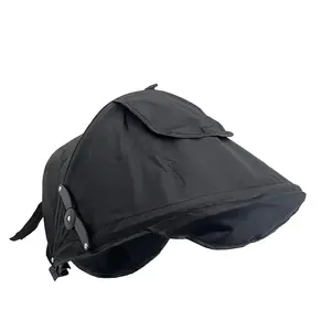 Retractable Baby Stroller Sun Shade Umbrella Canopy Replacement, Adjustable Parasol with Mesh Window Pocket for Pram Pushchair Buggy