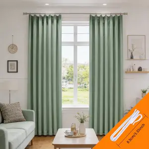 2 Piece Soft Sage High Precision Hook Curtains, Minimalist Transitional Style, Sunblock Insulation Curtain for Living Room, Guest Room