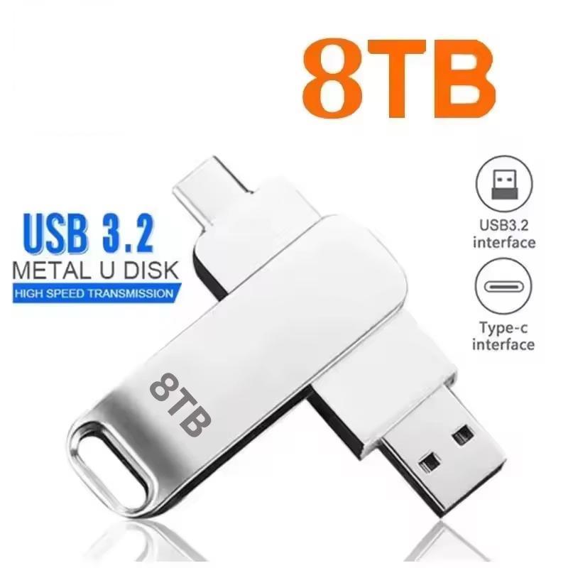 16TB USB 3.2 Flash Drives High Speed Transfer Metal Pendrive Memory Card Pendrive Flash Disk Memoria Waterproof Stick