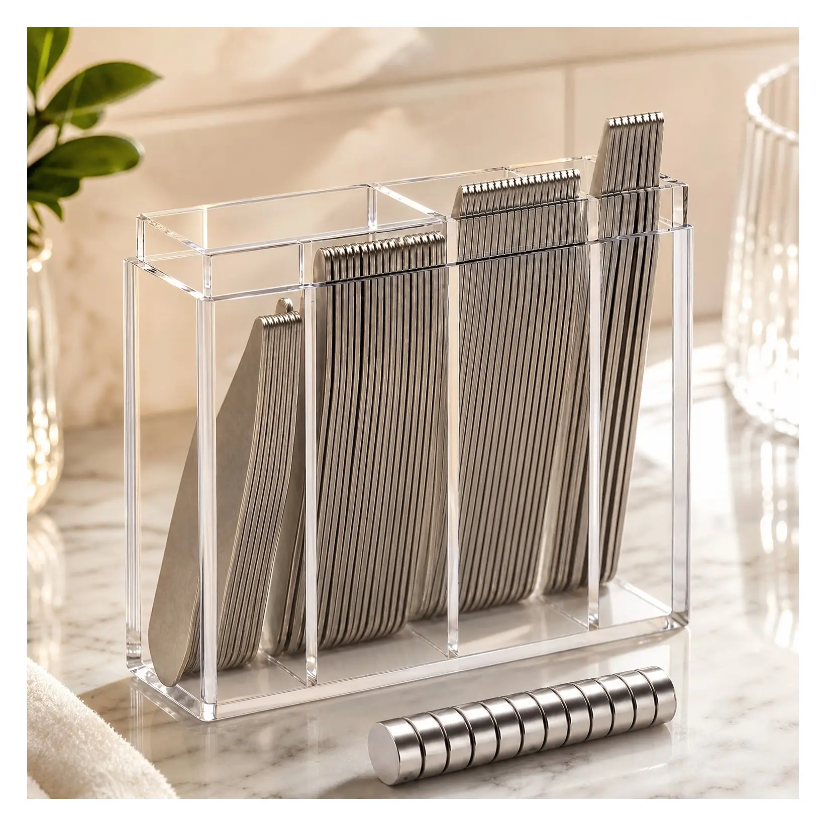 52 Pack Stainless Steel Magnetic Collar Stays for Men's Dress Shirts with 12 Collar Stay Magnets and CaseGift