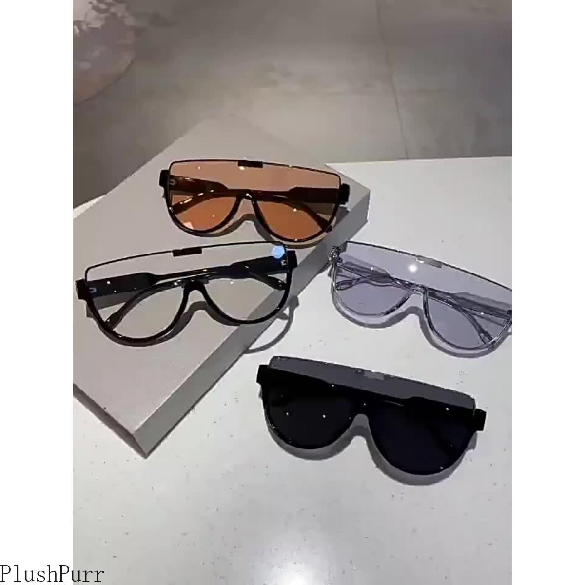 2026 new fashion large frame one-piece pilot sunglasses women street shot mask sunglasses trend Internet celebrity street shot sunglasses