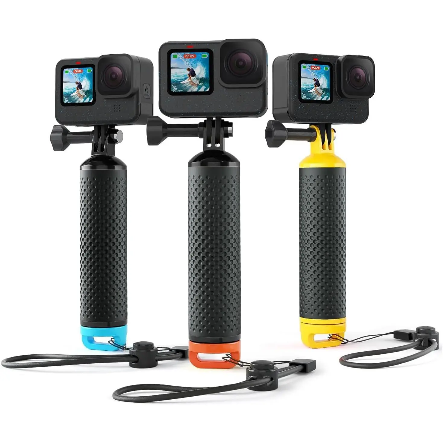 Orange Floating Waterproof Hand Grip Accessory for GoPro Hero Series (13,12,11,10,9,8,7,6,5,4,Session,3+,3,Hero(2018),Max) & DJI Osmo Action Cameras