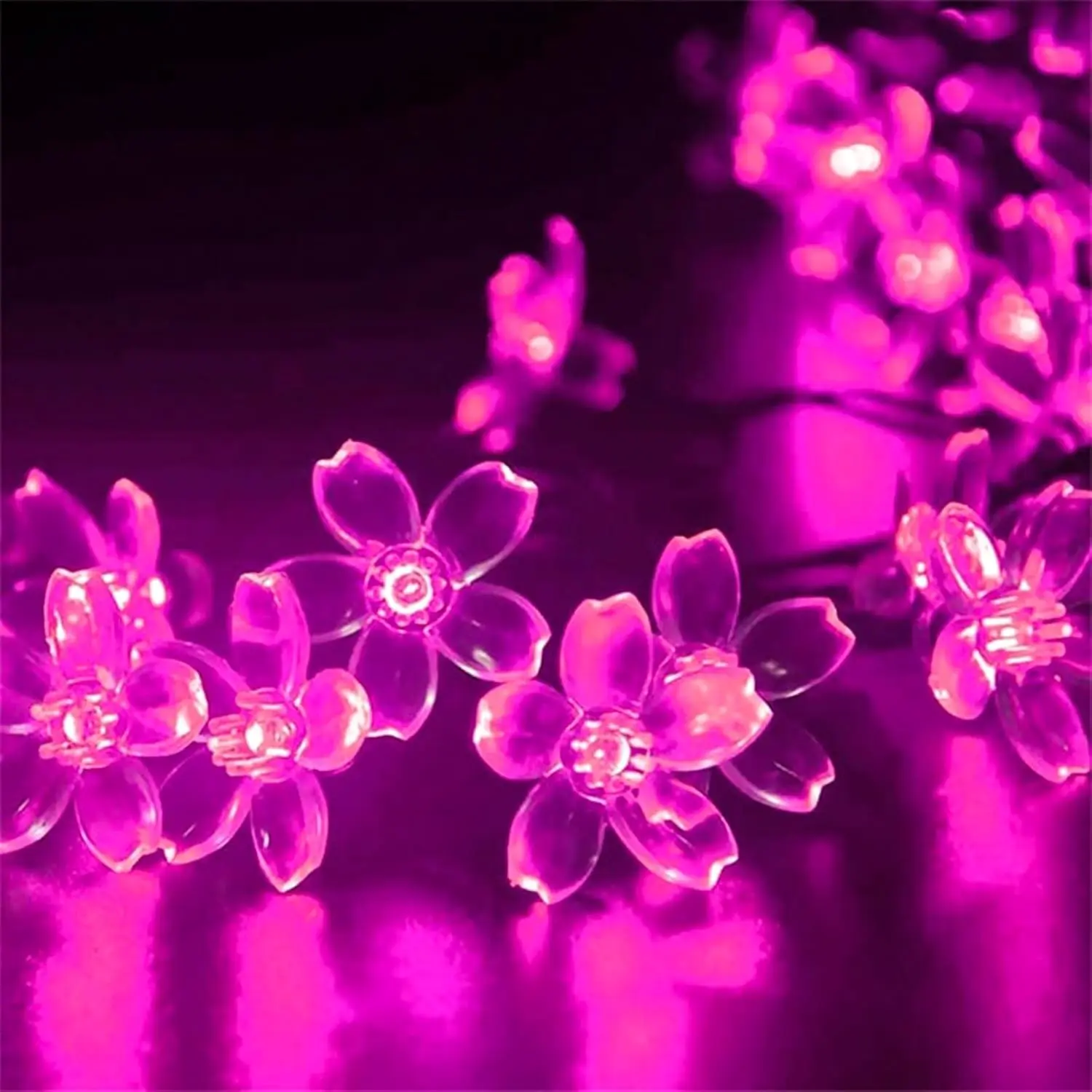 33ft 100 LED Aesthetic Pink Cherry Blossom Flower Fairy Lights String Decor | Clear Wire Plug In Floral Lamp Hanging for Valentine'S Day, Wedding, Party, Christmas Indoor Outdoor Bedroom Garden DecorGift.