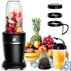 1000W Smoothie Blender for Kitchen, Blenders for Smoothies with (3) Cups (2) Spout Covers (1) Storage Cap (1) To-Go Cap, Portable Blender for Shakes, Ice Crushing, Frozen Drinks, Spices