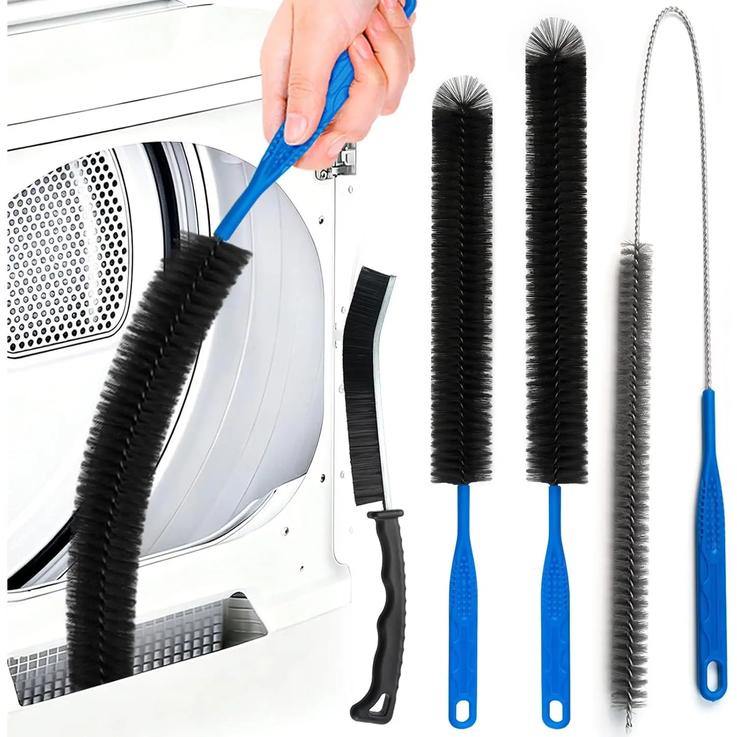 Dryer Vent Cleaner Kit, Dryer Cleaning Brush Vent Cleaner, Refrigerator Coil Cleaning Brush Clothes Trap Duct Remover, Appliance Brush, Home Dryer and Washer Lint Trap Cleaning Tool Set
