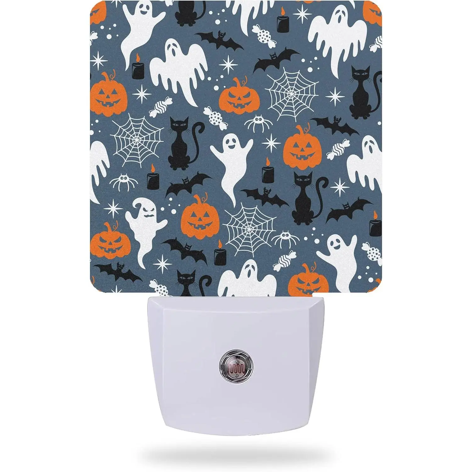 Halloween Night Lights Plug into Wall,Black   Pumpkin Night Light  Sensor LED Lamp 0.5W for Boys/Girls/Women/Men Decorations Room 0.5W Sleep Friendly