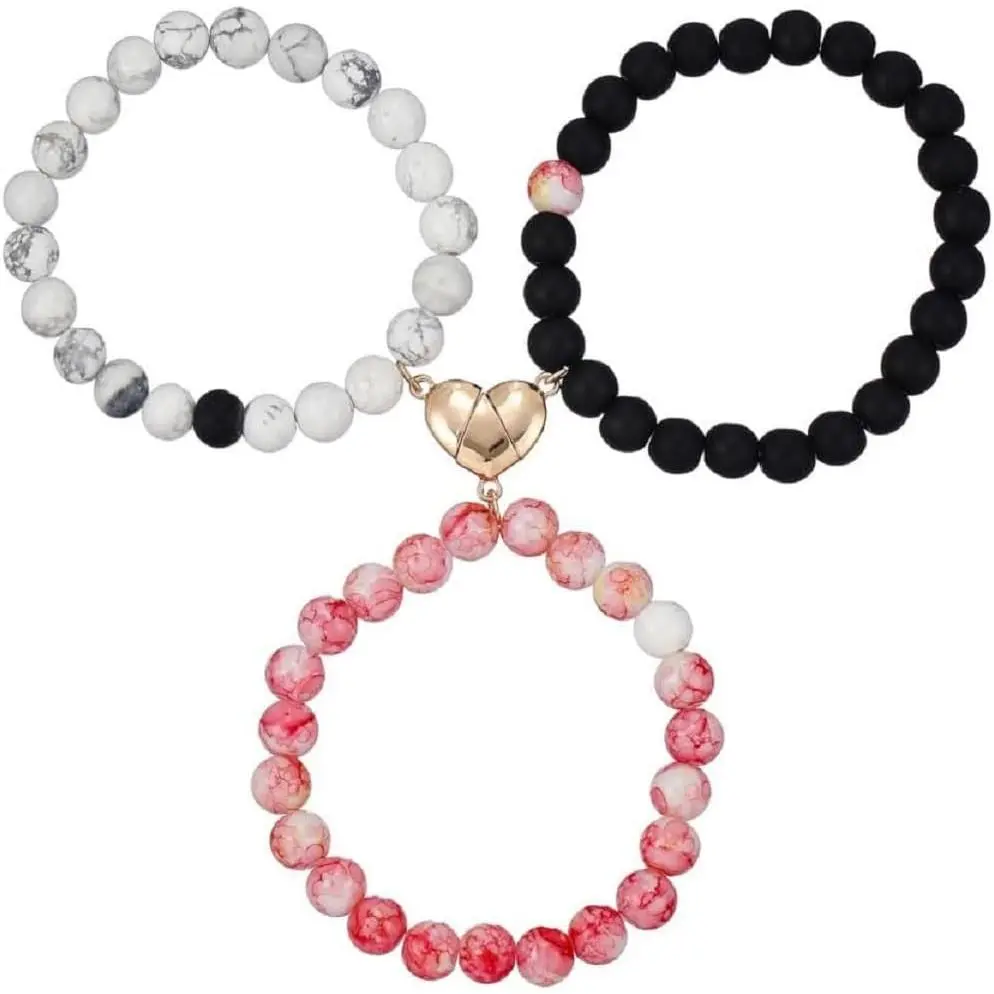 Colorful Beaded Love Heart Matching Bracelet for Mother Daughter   Cute Cartoon Butterfly Friendship Charm Bracelet for Women Men Sister Birthday  Gifts