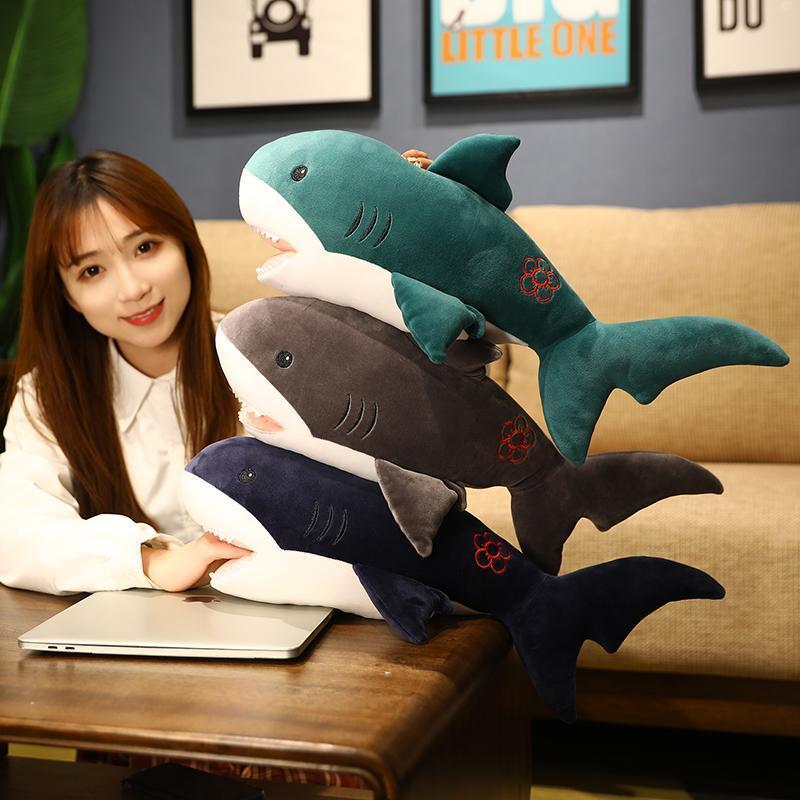 1pc 50cm Kawaii Shark with Hand Warmer Plush Toys Stuffed Soft Animal Shark Dolls for Children Boys Birthday Appease Gifts