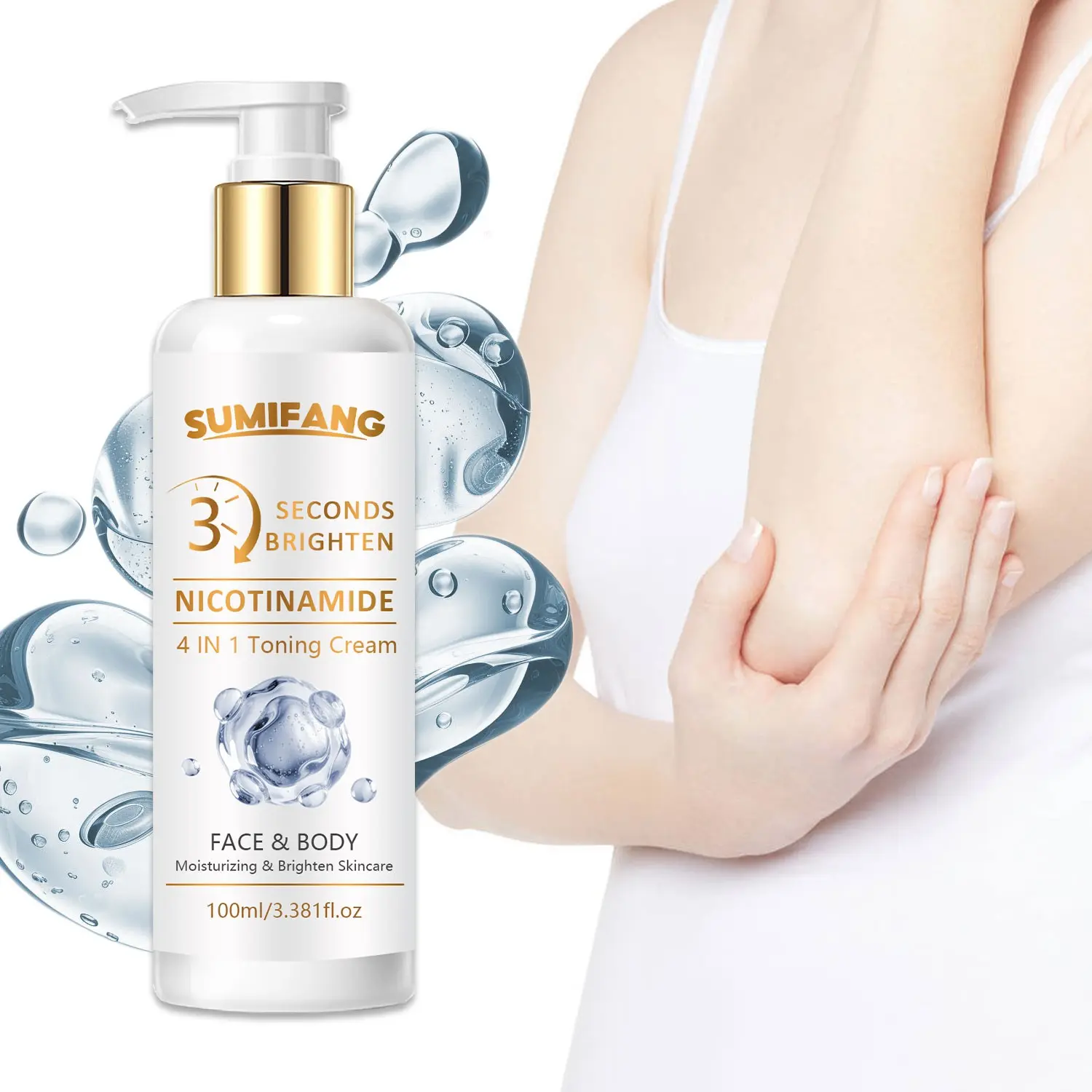 100ML Instant Brightening Body Lotion, Targets Dark Knees, Elbows, and Flat Skin Tone, Quick 3-Second Results, Moisturizing Formula