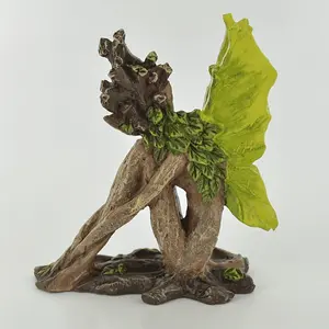 Enchanting Angel & Fairy Winged Elf Statue - Resin Forest Goddess Figurine for Home, Garden, and Balcony Decor