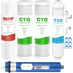 75 GPD Revers Osmosis Water Filter  Set, Compatible with APEC  Series ROES-PH75, RO Filters  for  10" Under-Sink Water Filter System Stage 1-5