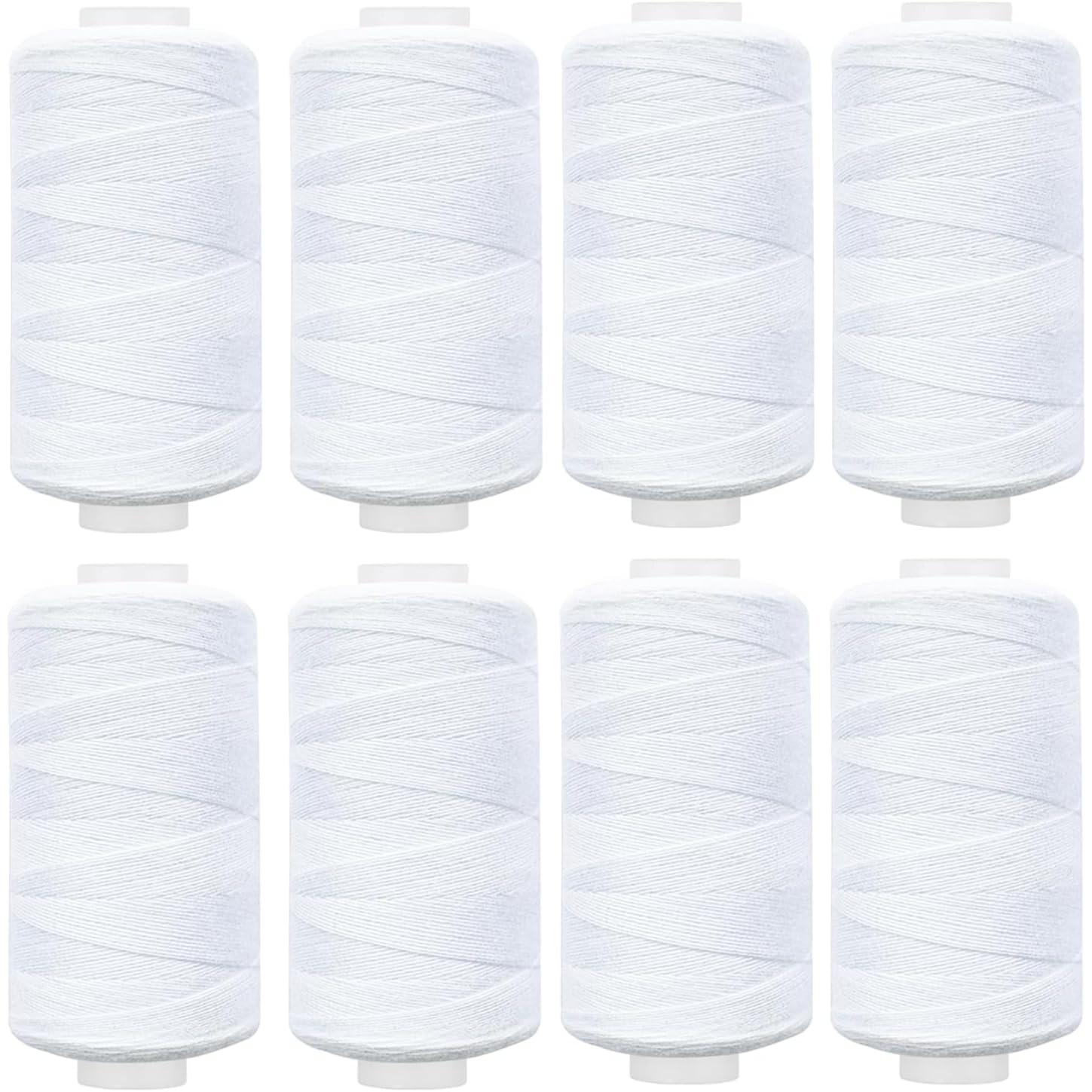 8 Spool Total 4000 Yards Sewing Thread (White)