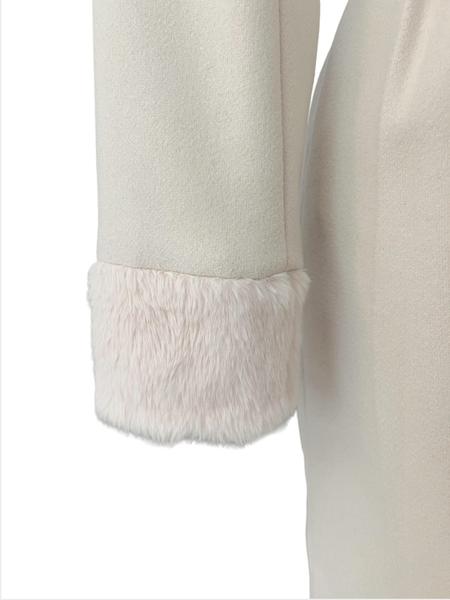 Women's Winter Woolen Coat, Casual Lapel Design, Simple Solid Color, Dual Button Mid-Length Overcoat, Fashionable Outerwear