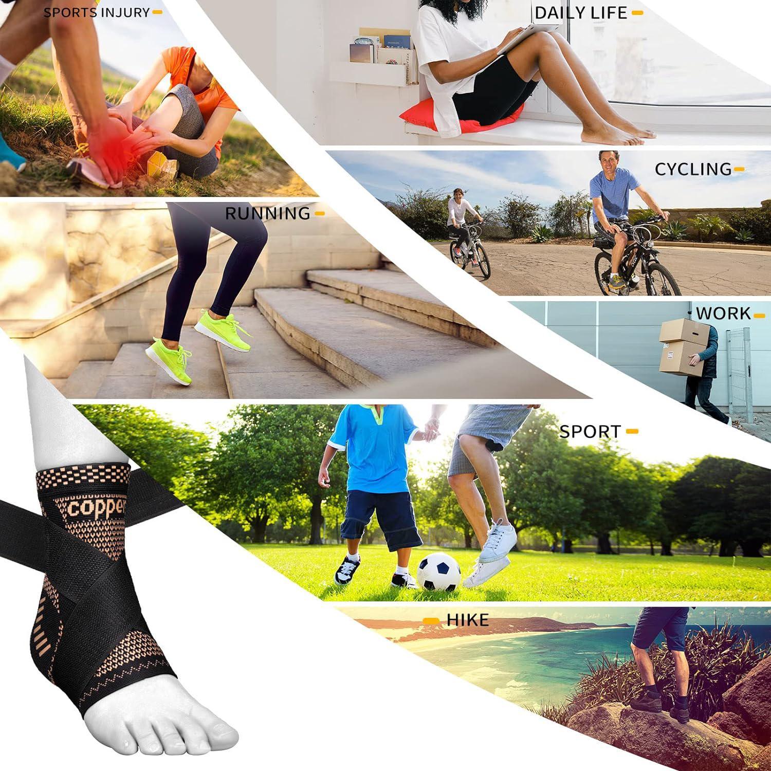 Unisex Copper Color Breathable Ankle Brace, Adjustable Compression Support, Ideal for Running, Basketball, Cycling, Outdoor Activities, Ankle Compression Cuff