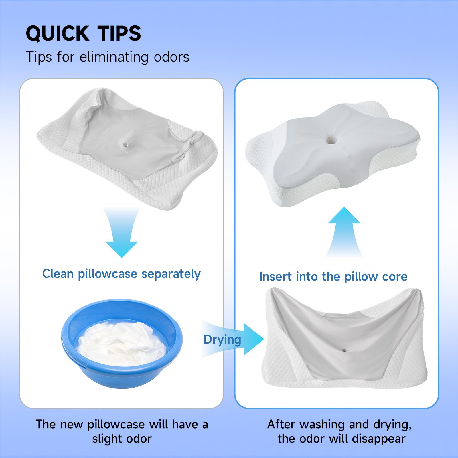 VIZIM Memory Foam Infinity Pillow Cervical Neck Support for Side Back Sleepers with Washable Cooling Cover Orthopedic Bed Pillow for Pain Relief Ergonomic Design