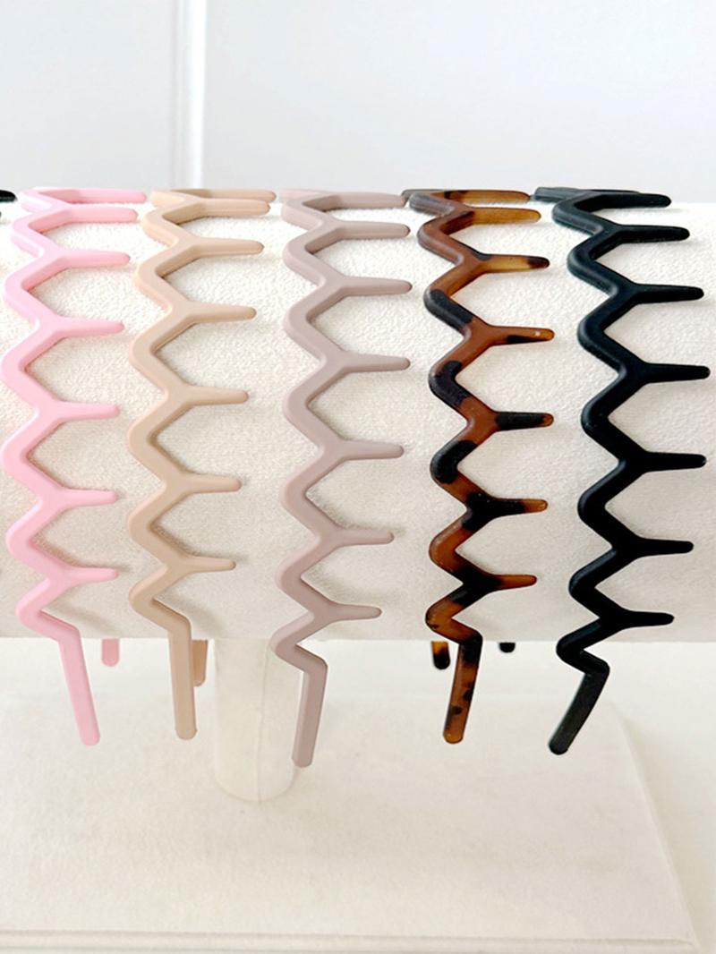 Wave Design Hair Hoop with Teeth, Fashionable Hair Accessories for Women & Girls, Minimalist Headwear Suitable for Thick Hair, Zigzag Headband