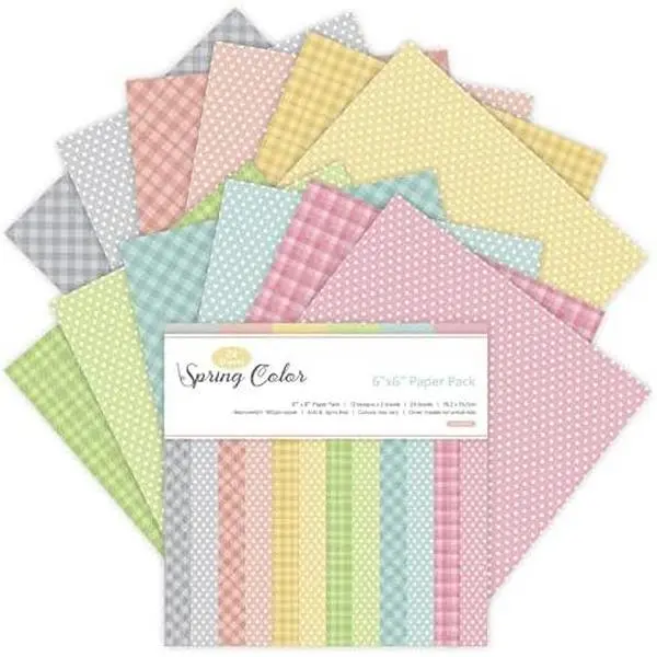 Foldable Modern Decorative Craft Paper Pack - 24 Single-Sided 6"x6" (15.2x15.2 cm) Cuttable Scrapbook Supplies for Thanksgiving, Bridal Shower, Letter DIY Projects