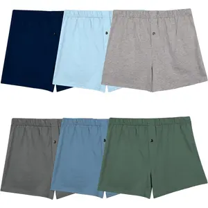 mens Tag-free Knit Boxer Shorts, Relaxed Fit, Moisture Wicking, Assorted Color Multipacks