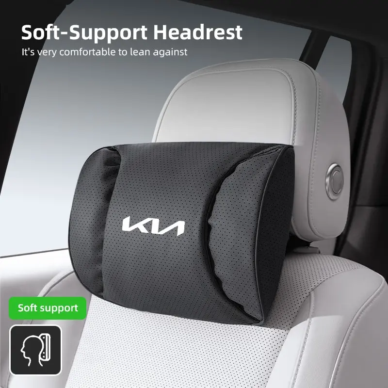 Car Headrest Neck Support Seat Lumbar Cushion Breathable Soft Neck Pillow Auto Accessories For KIA K5 K9 Sorento Ceed Sportage Carnival Stinger Forte Niro Cadenza Soul Cerato EV6 Stonic Cerato Telluride Proceed RIO Borrego Seltos Picanto