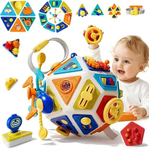 22‑in‑1Toddler Busy Board Activity Cube Toys, Montessori Sensory Toy & Travel Leaning for Toddlers, Early Education Active Toy and Fine Motor Skills Development Toy for 1 2 3 Years Old Boys & Girls