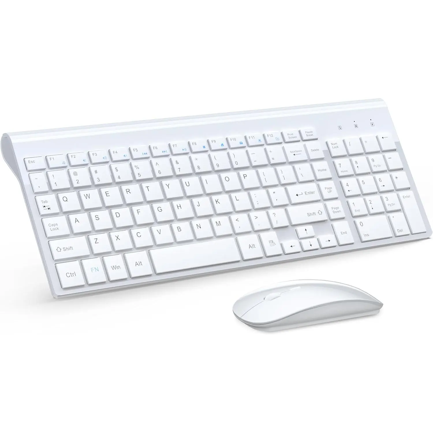 Keyboard and  Ultra Slim Combo,  - White | 2.4G Silent Compact 2400DPI  and Scissor  Keyboard Set with Cover,  Included, for PC/Laptop/Windows/