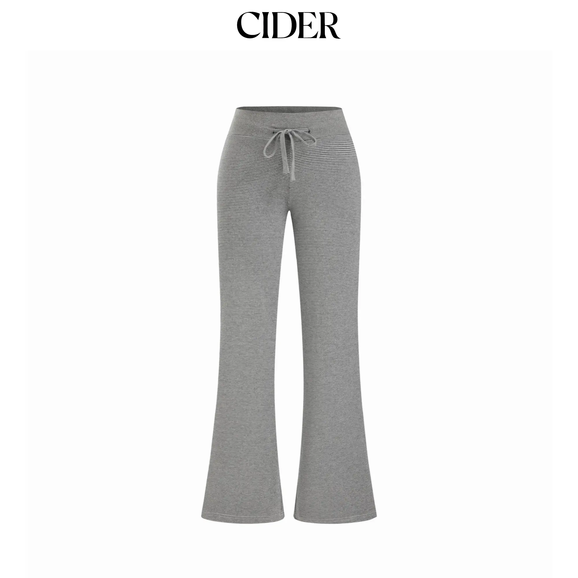 Cider Jacquard Mid Rise Striped Drawstring Straight Leg Sweatpants